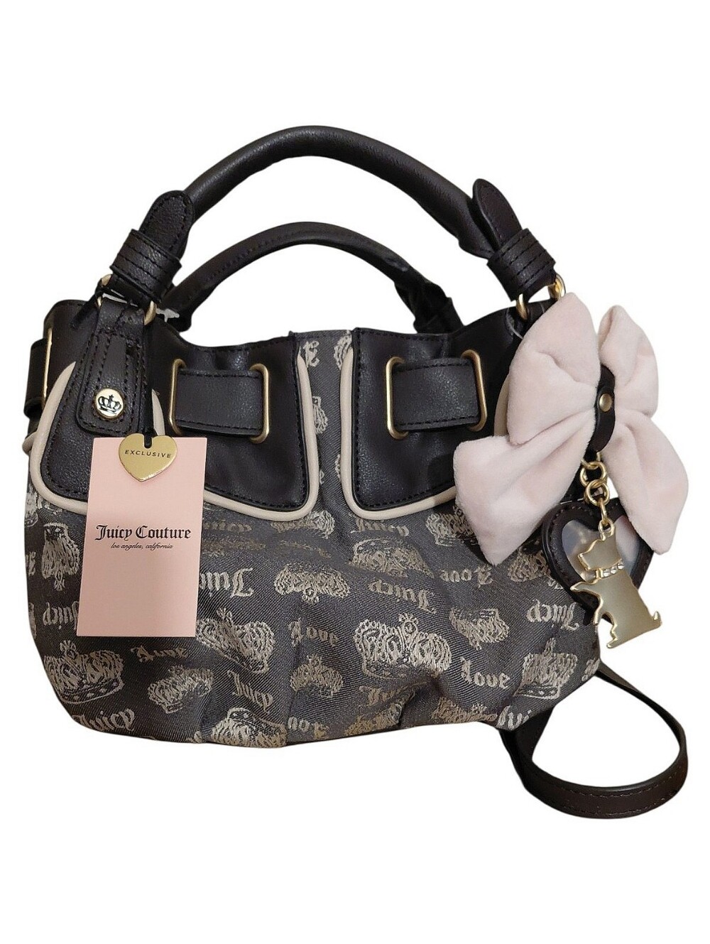Juicy Couture Exclusive Limited Edition Chocolate Sandstone Fan Club Xbody Bag